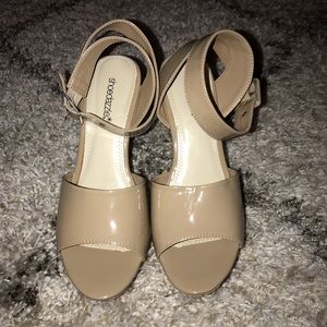 Nude Shoe Dazzle Wedges